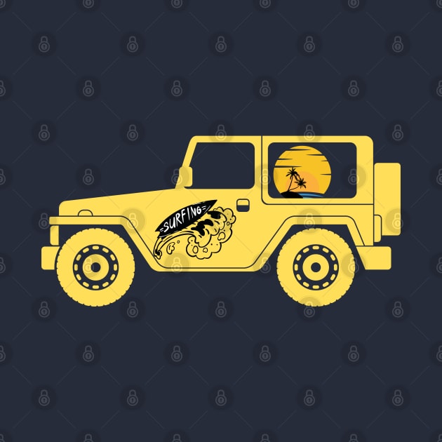 Yellow retro Jeep by DAZu