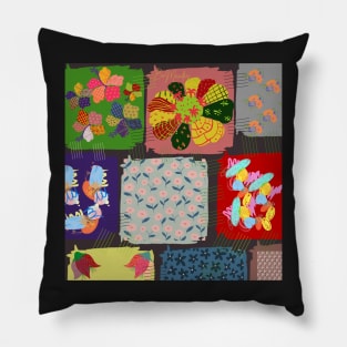 cool cozy patchwork Pillow