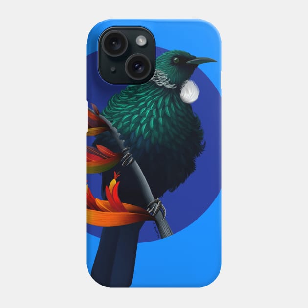 New Zealand Tui Bird Phone Case by NelidaZubia