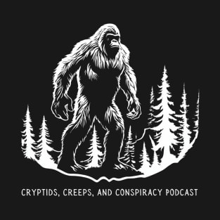 Bigfoot and Pod - White Text T-Shirt