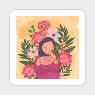 Hijabi mother and baby girl Magnet