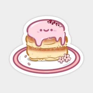 Kawaii japanese sakura fluffy souffle pancake design sticker Magnet