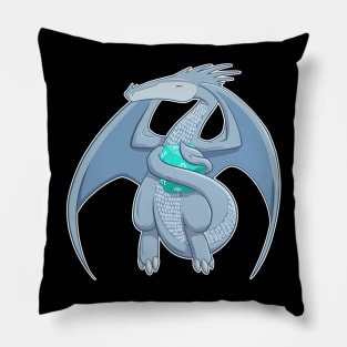 Silver Dragon d20 Pillow