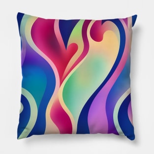 Multicolor Heart Flame Abstract Pillow