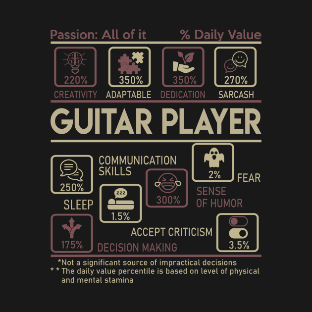 Guitar Player T Shirt - Multitasking Daily Value Gift Item Tee by candicekeely6155