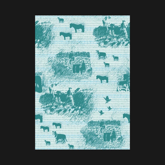 Gaddering Da Peats - Turquoise by Juliewdesigns