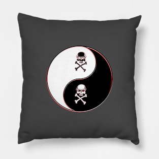 yin yang balance harmony design eastern philosophy skull Pillow