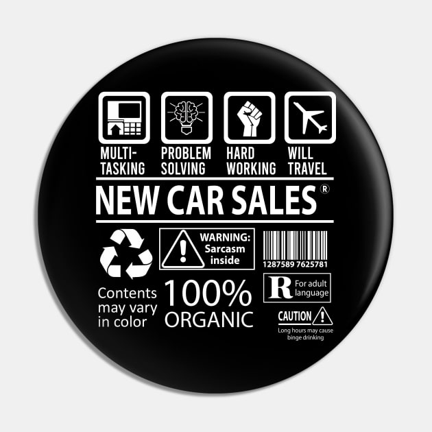 New Car Sales T Shirt - MultiTasking Certified Job Gift Item Tee Pin by Aquastal