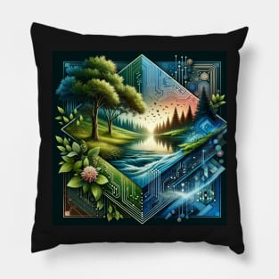 Nature Meets Technology: A Symbiotic Landscape Pillow