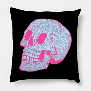 Skull Doodle (Pink) Pillow