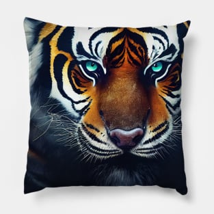 Tiger with blue eyes Pillow