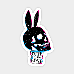 Soft Goth Bunny Skull: CUTE to the BONE Magnet