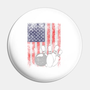 'Bowling American Flag' Awesome July 4th Freedom Gift Pin