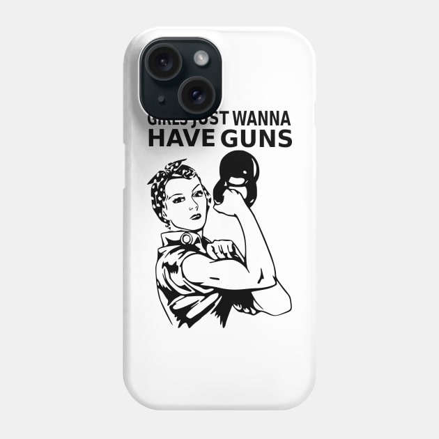 girls just wanna have fun Phone Case by black and white prints