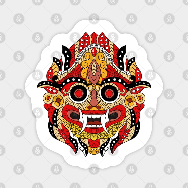 Barong Bali Mask Magnet by Tebscooler