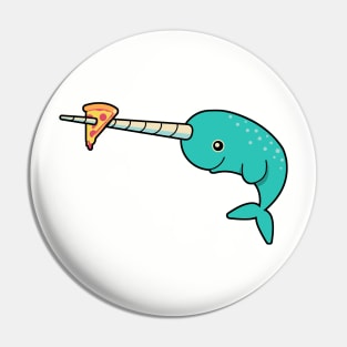 Narwhals Love Pizza Pin