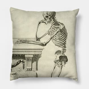 Vintage Science and Healthcare Skeleton, Human Anatomy by Denis Diderot. Pillow