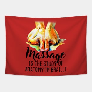 Massage Is The Study Of Anatomy In Braille Tapestry