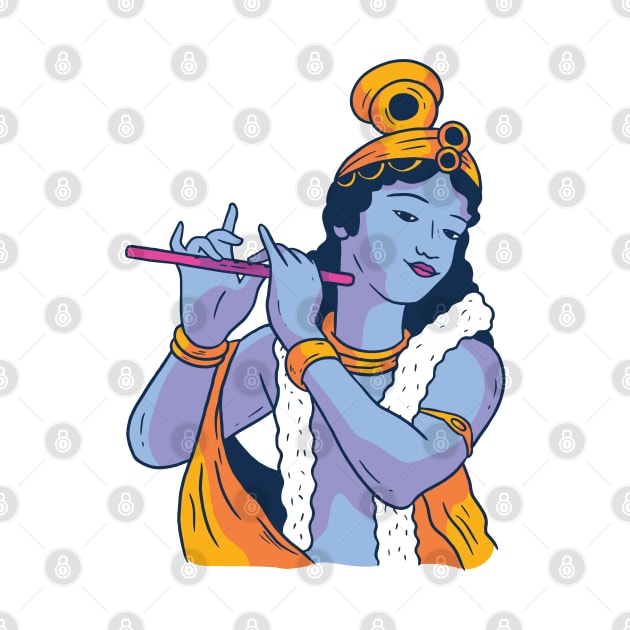 Lord Krishna Playing Flute - Janmashtami by Krishnansh W.