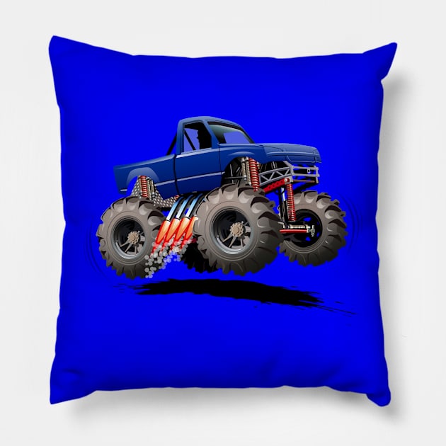 Cartoon Monster Truck Pillow by Mechanik