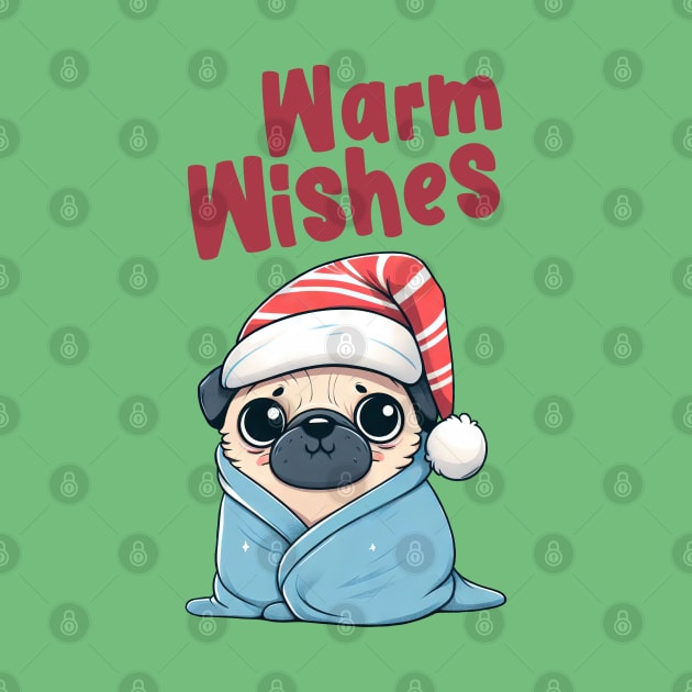 Warm Wishes Christmas Pug by Takeda_Art