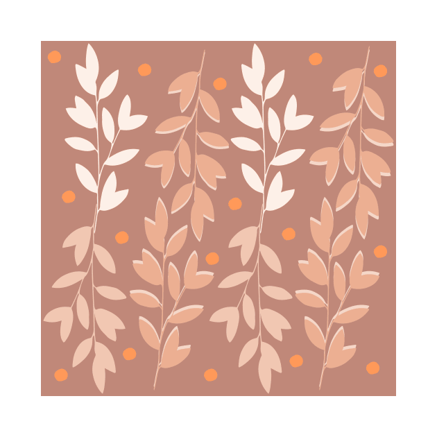 Leaves in neutral color pattern by PedaDesign