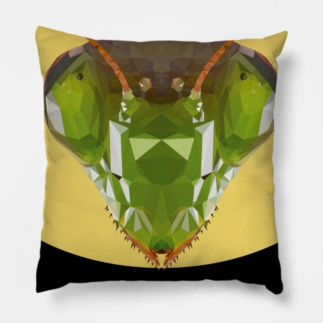 Insectoid Mantis praying mantis Polygon children gift Pillow by MaveriKDALLAS