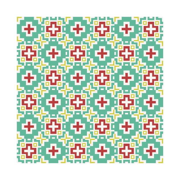 8 Bit Mexican Flower Pattern by Tobe_Fonseca