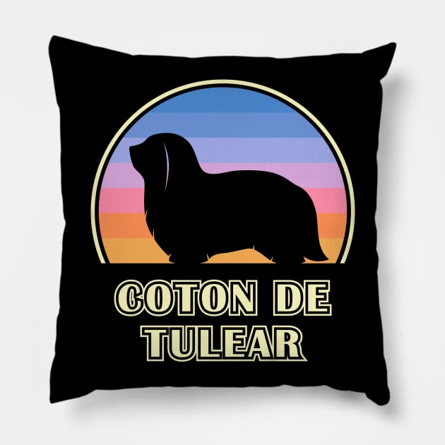 Coton de Tulear Vintage Sunset Dog Pillow by millersye