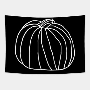 Minimal Line Drawing One Big Pumpkin Tapestry