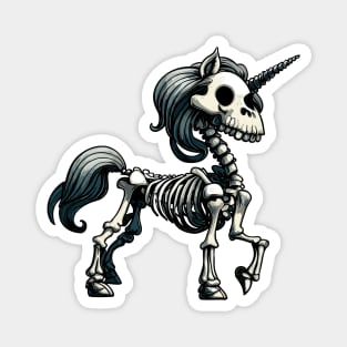 Spooky magical skeleton unicorn Magnet