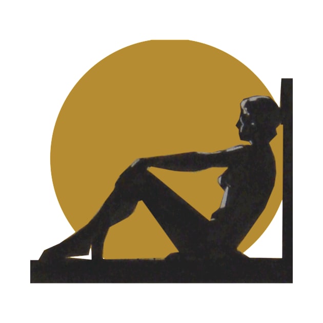 Art Deco relaxed lady silhouette. by angipangi7