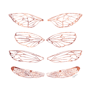 Insect Wings Rose Gold - Butterfly, Moth, Cicada, and Dragonfly T-Shirt