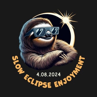 Slow Eclipse Enjoyment. 2024 Solar Eclipse. T-Shirt