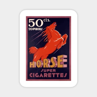 Horse Super Cigarettes - Vintage Art Deco Advertising Poster Design Magnet