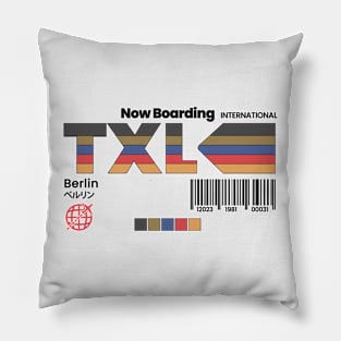 Vintage Berlin TXL Airport Germany Retro Travel Pillow