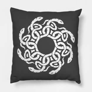 coiled snake, kaleidoscope art. Pillow