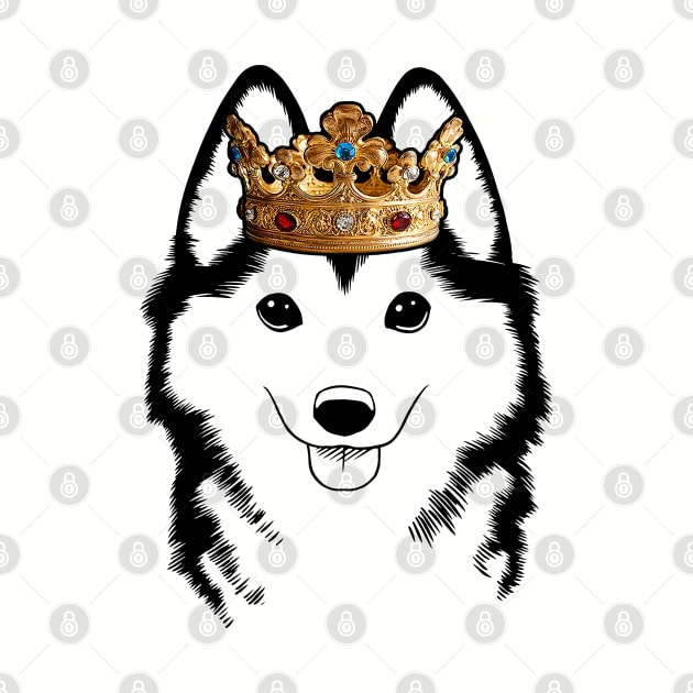 Pomsky Dog King Queen Wearing Crown by millersye