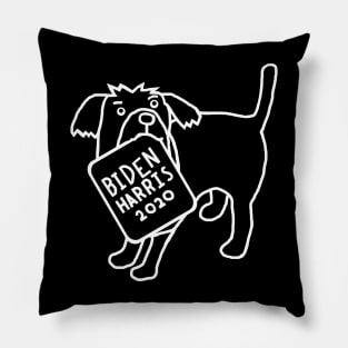 Whiteline Cute Dog with Biden Harris Sign Pillow