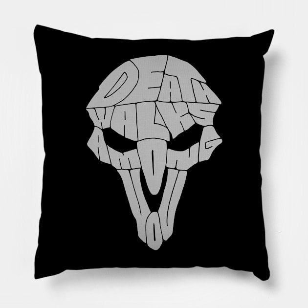 Reaper Typography Pillow by CaffeinatedRoman