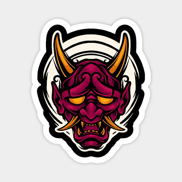 Oni mask Magnet by vhiente