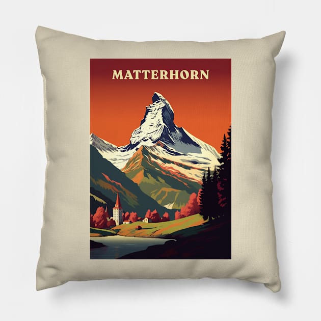 Matterhorn Pillow by Retro Travel Design