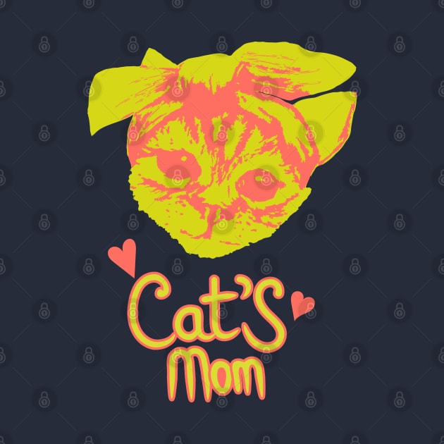 Trendy Neon Cat's Mom Kitty by tatadonets