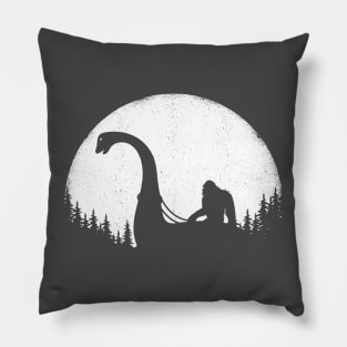 Bigfoot Riding Loch Ness Monster Nessie Pillow