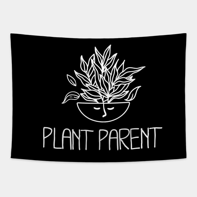 Plant Parent - Leafy Houseplant Tapestry by Whimsical Frank