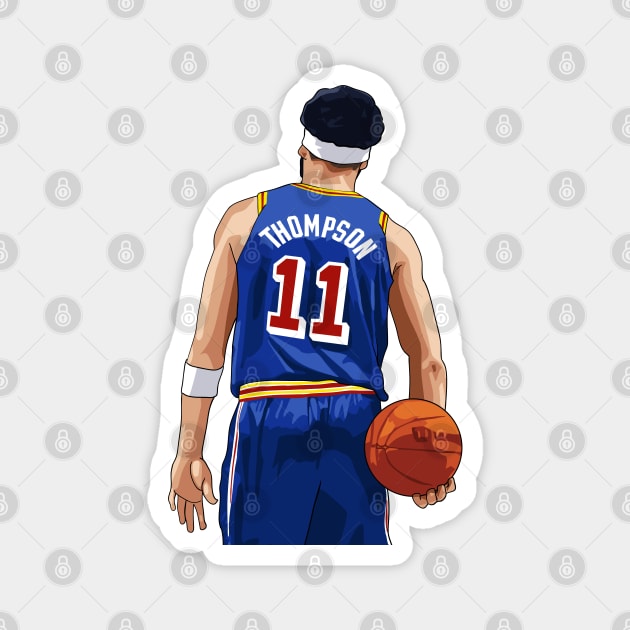 Klay Thompson Vector Back with Ball Above Waist Qiangy Magnet by qiangdade