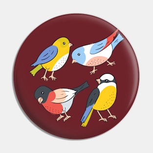 Bird Hand Drawn Colorful Pin