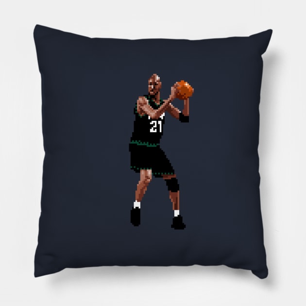 Kevin Garnett Pixel Posting Pillow by qiangdade