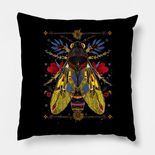 Artistic golden cicada Pillow