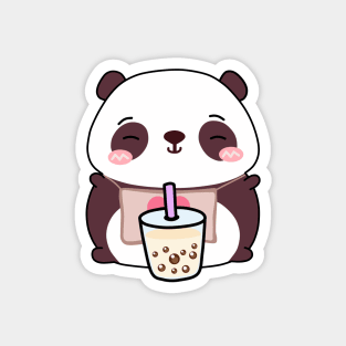 Cute Little Panda Loves Boba! Magnet